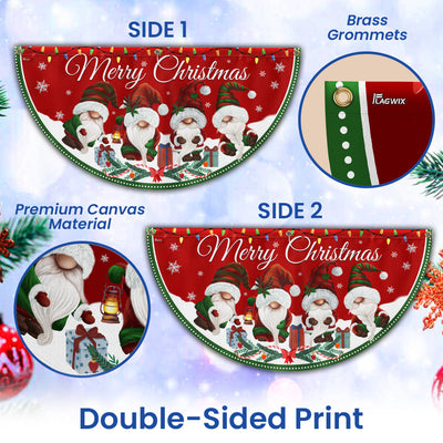 Merry Christmas Gnomes Non-Pleated Fan Flag