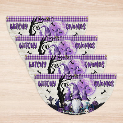 Halloween Witchy Gnomes Non-Pleated Fan Flag