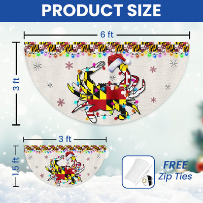 Maryland Christmas Flag Crab Christmas Non-Pleated Fan Flag
