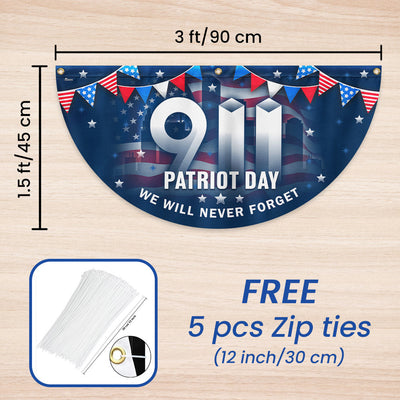 911 Patriot Day September 11th 9/11 Never Forget Non-Pleated Fan Flag