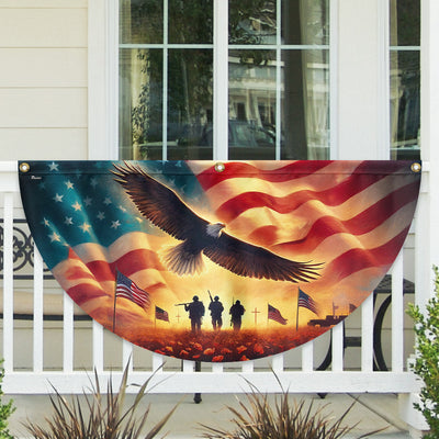 Memorial Day Honor The Fallen Veteran Patriotism Non-Pleated Fan Flag 3-Day Shipping