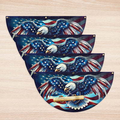 Patriotic Eagle We The People Non-Pleated Fan Flag