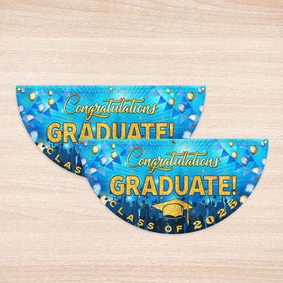 Happy Graduation, Congratulation Graduate Class of 2025  Non-Pleated Fan Flag