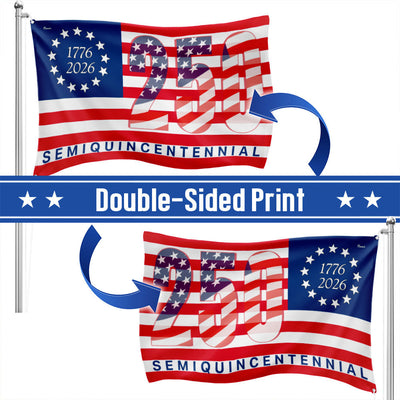 America 250th Anniversary United States Semiquincentennial 1776 2026 Patriotic Grommet Flag 3-Day Shipping