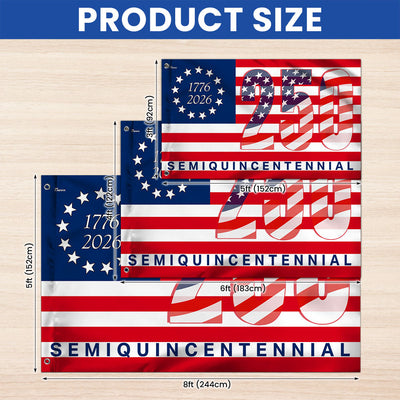 America 250th Anniversary United States Semiquincentennial 1776 2026 Patriotic Grommet Flag 3-Day Shipping
