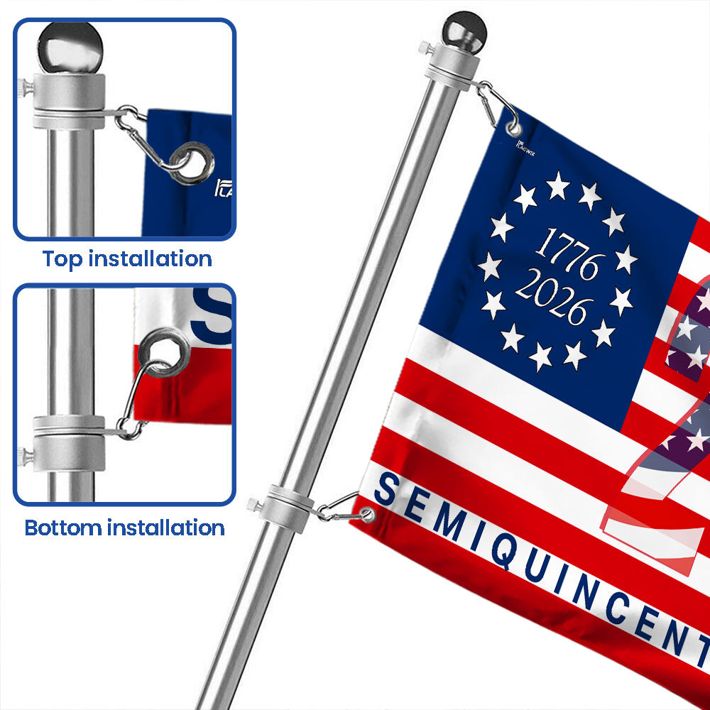 America 250th Anniversary United States Semiquincentennial 1776 2026 Patriotic Grommet Flag 3-Day Shipping