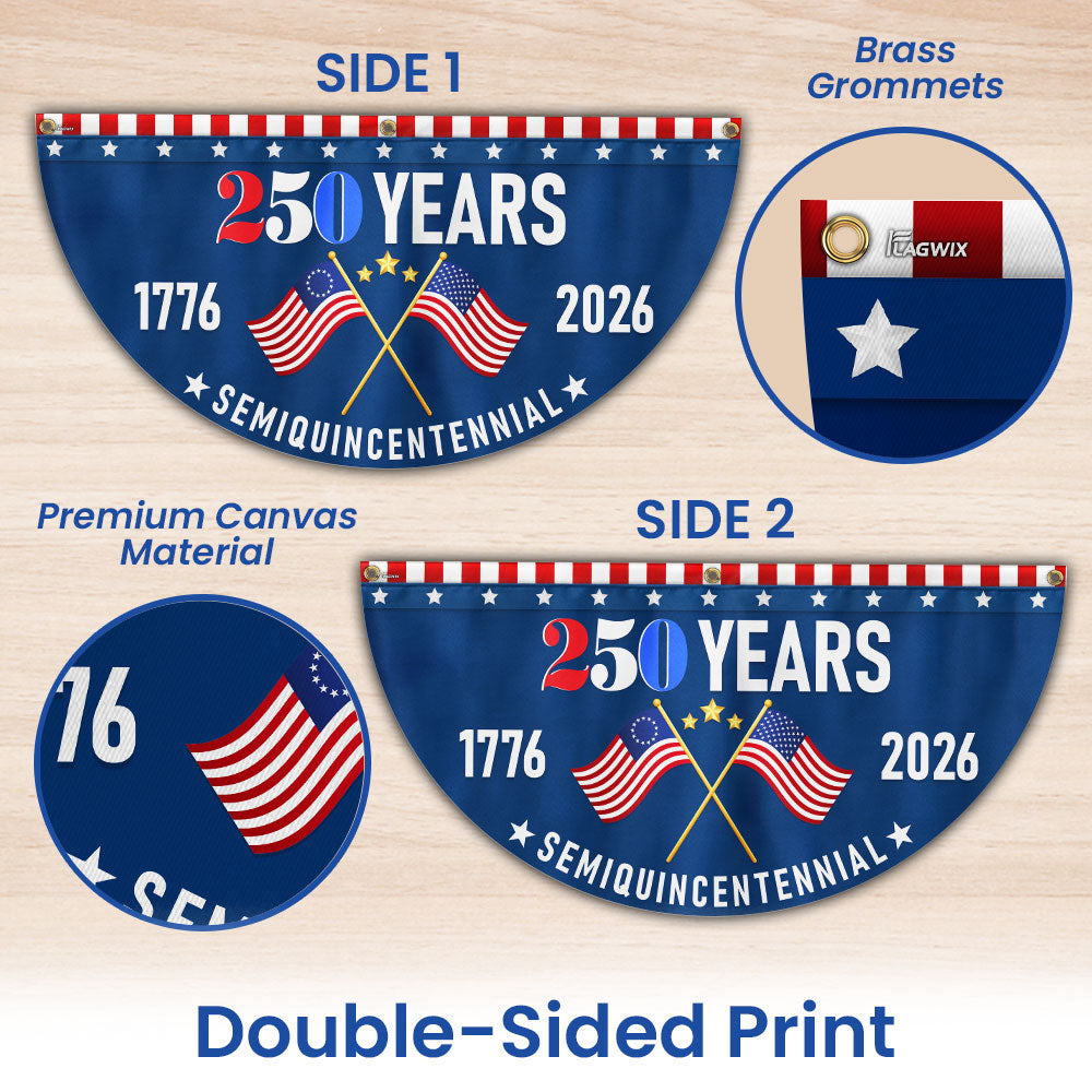 Flagwix American Flag - Flagwix America 250th Anniversary Non-Pleated Fan Flag