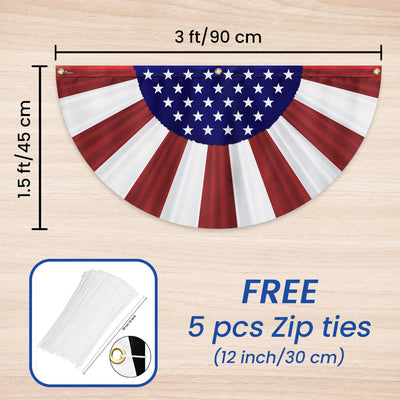 Flagwix American Flag - Patriotic American Non-Pleated Fan Flag