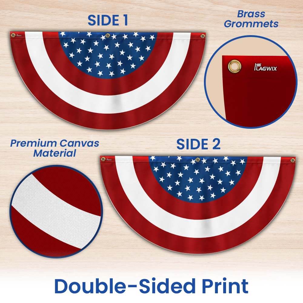 American Flag | Stripes and Stars Non-Pleated Fan Flag
