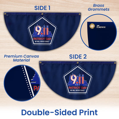 911 Patriot Day September 11 Never Forget 9/11 Non-Pleated Fan Flag 3-Day Shipping
