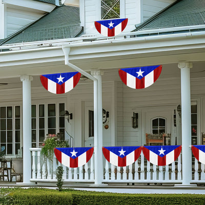 Puerto Rico Non-Pleated Fan Flag