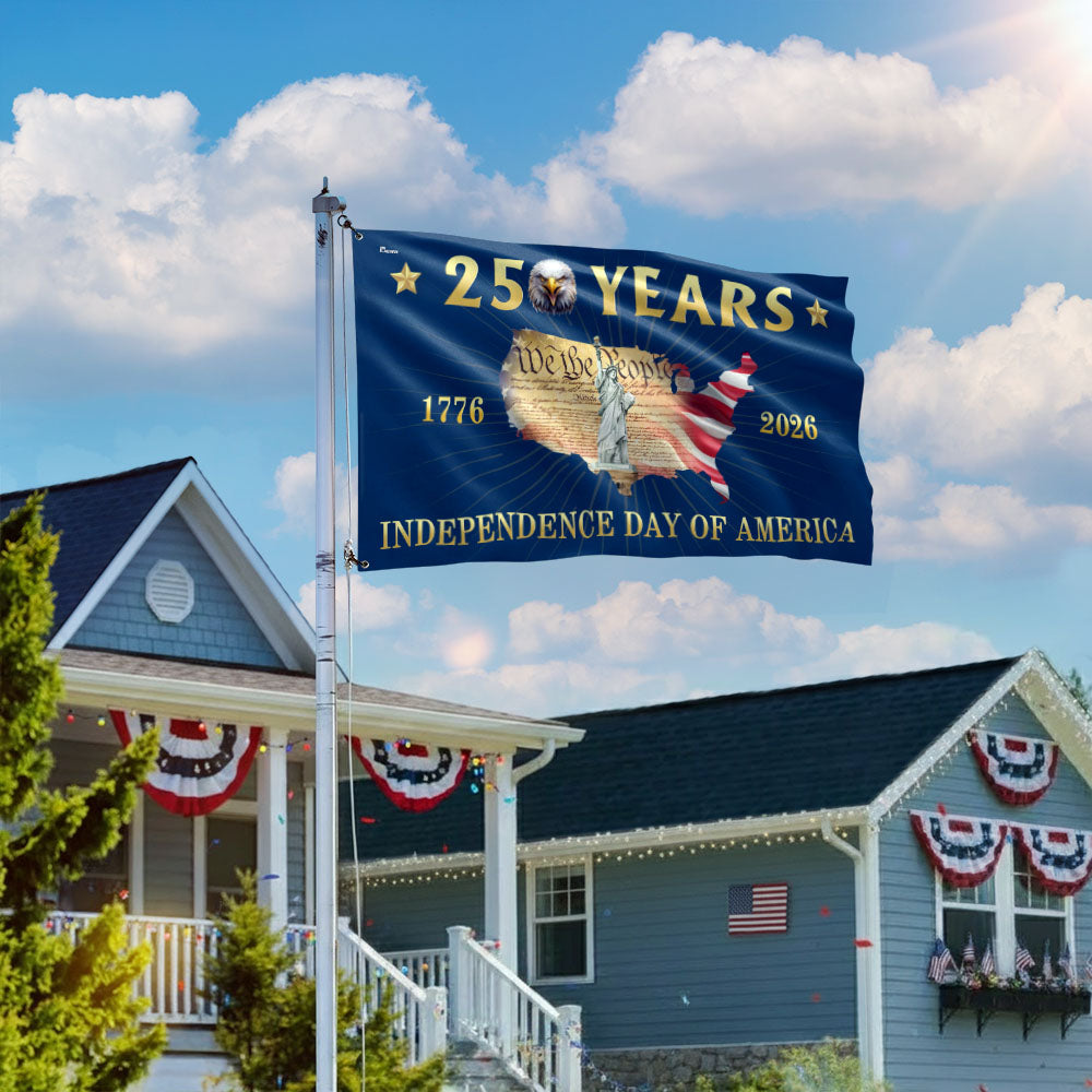 250 Years Grommet Flag - Independence Day of America Map Flag