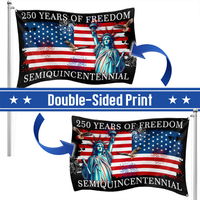 250 Years of Freedom Grommet Flag - Patriotic Semiquincentennial American Flag