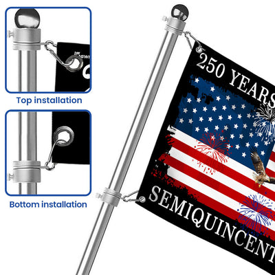 250 Years of Freedom Grommet Flag - Patriotic Semiquincentennial American Flag