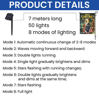 Labrador Retriever Flag | 250th Merry Christmas America Solar Led Flag