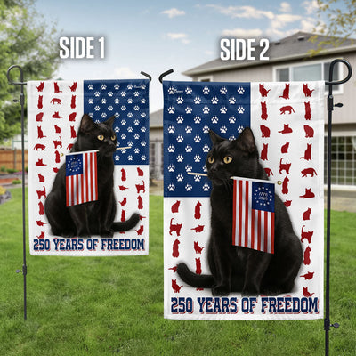 250 Years of Freedom Bombay Flag | Patriotic Bombay Cat Holding US Flag