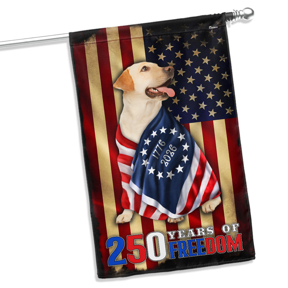 250 Years of Freedom Flag | Labrador Retriever Wrapped in Glory US Flag