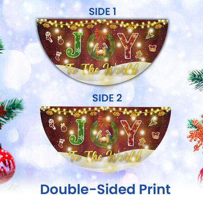 Joy To The World Flag | Nativity Of Jesus Christmas Solar Led Fan Flag