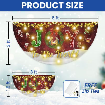 Joy To The World Flag | Nativity Of Jesus Christmas Solar Led Fan Flag