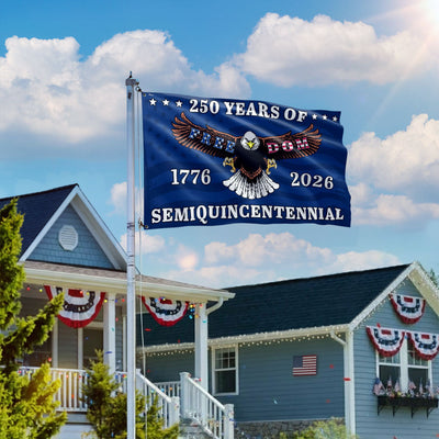 250 Years of Freedom Flag | Patriotic Eagle 4th of July Grommet Flag