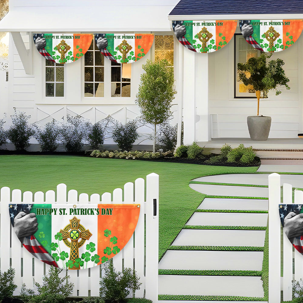 Irish Shamrock Cross Flag | Happy St. Patrick's Day American Fan Flag