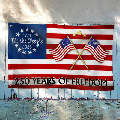 250 Years of Freedom Flag, 250th Anniversary Semiquincentennial American Grommet Flag