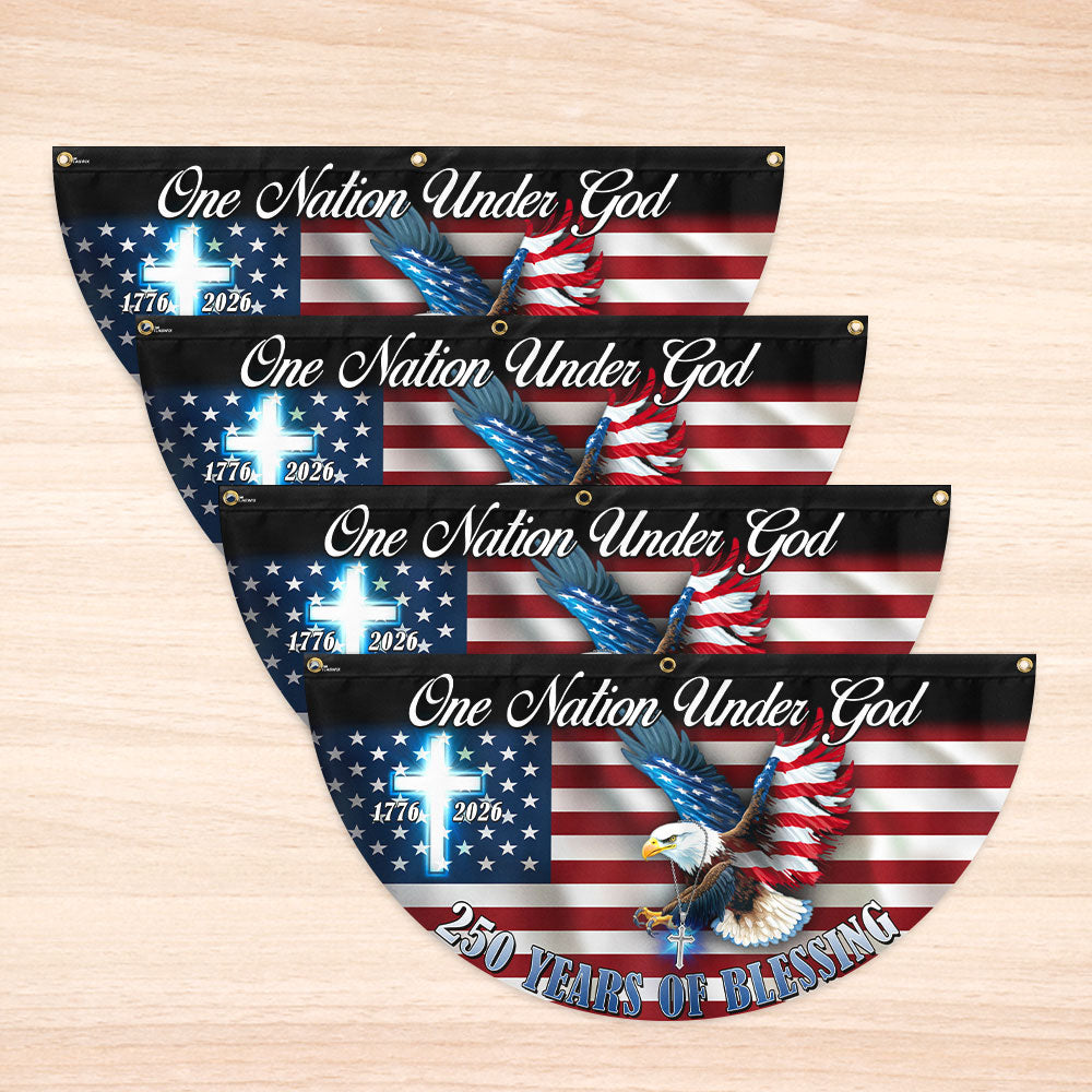 One Nation Under God Flag, 250 Years of Blessing Eagle Fan Flag