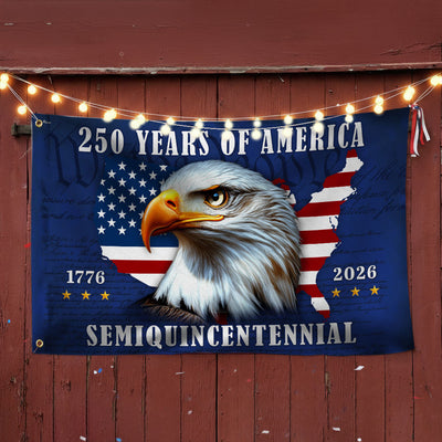 250 Years of America Flag, 1776 2026 Patriotic Eagle Grommet Flag