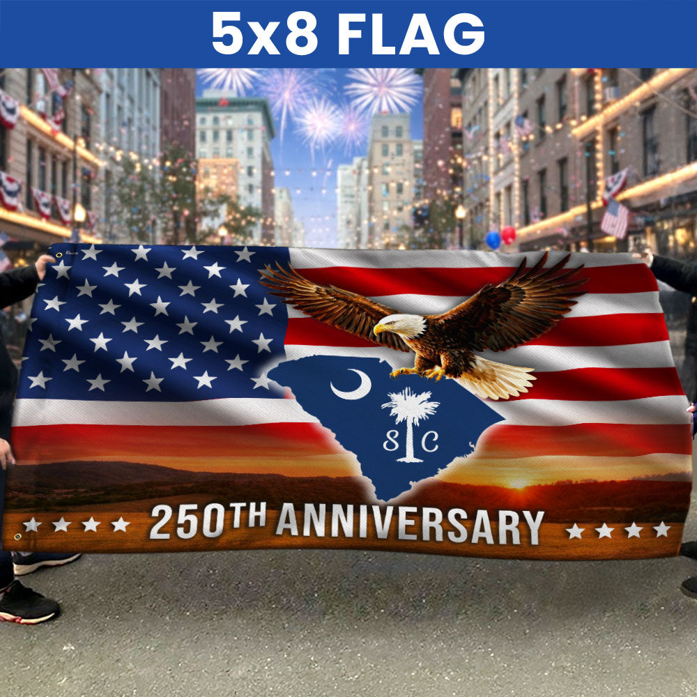 SC 250th Anniversary Flag, South Carolina State USA Eagle Grommet Flag