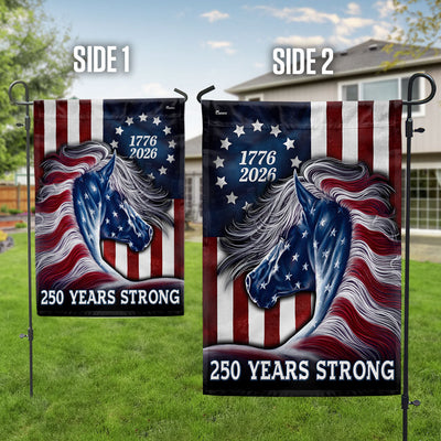 Patriotic Horse Flag, 250 Years Strong Patriotic Horse 4th Of July US Flag