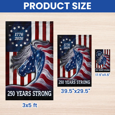 Patriotic Horse Flag, 250 Years Strong Patriotic Horse 4th Of July US Flag