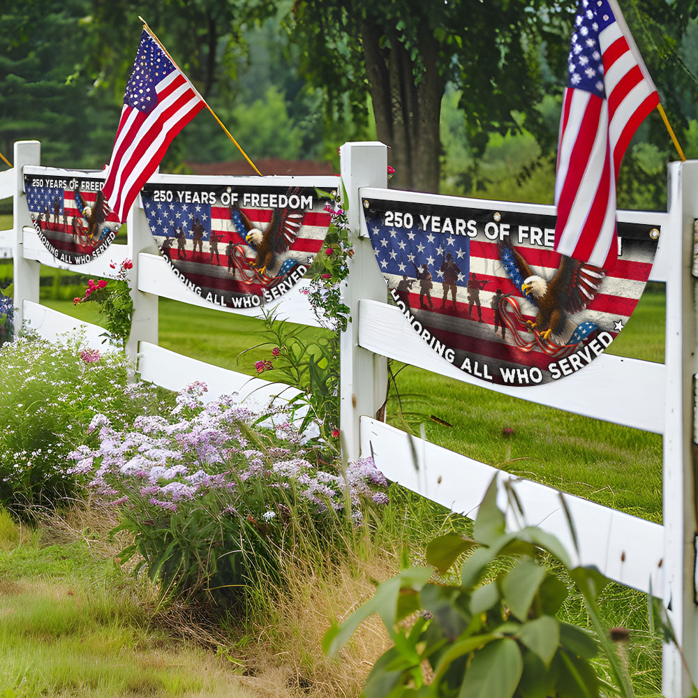 250 Years of Freedom Flag, Honoring All Who Served Veterans Day Fan Flag