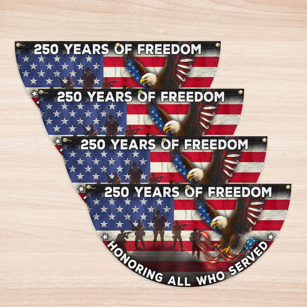250 Years of Freedom Flag, Honoring All Who Served Veterans Day Fan Flag