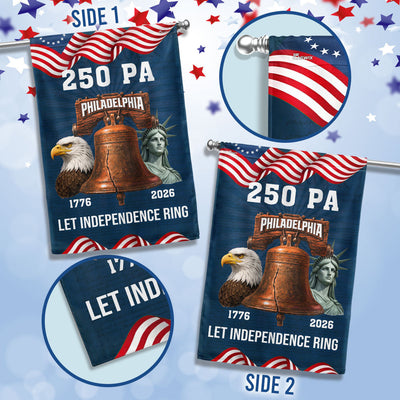 250 PA Philadelphia State Flag, 1776 2026 Let Independence Ring American Flag