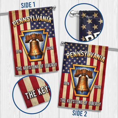 250th Anniversary Pennsylvania Flag, The Keystone of Liberty US Flag