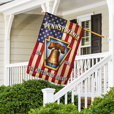 250th Anniversary Pennsylvania Flag, The Keystone of Liberty US Flag