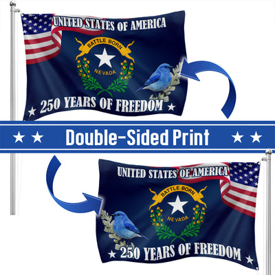 Nevada State Flag, 250 Years of Freedom Nevada State Grommet Flag