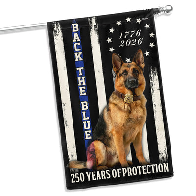 German Shepherd Thin Blue Line Flag, 250 Years of Protection US Flag