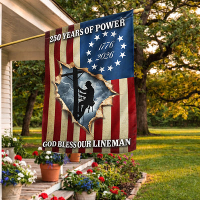 Lineman Flag, 1776 2026 God Bless Our Lineman American Flag