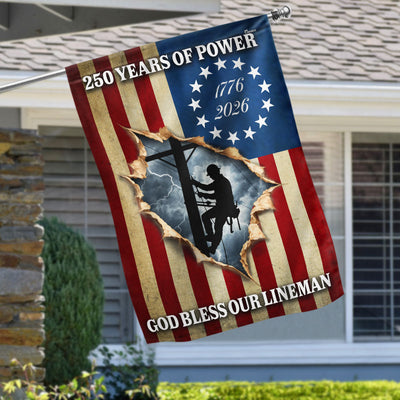 Lineman Flag, 1776 2026 God Bless Our Lineman American Flag