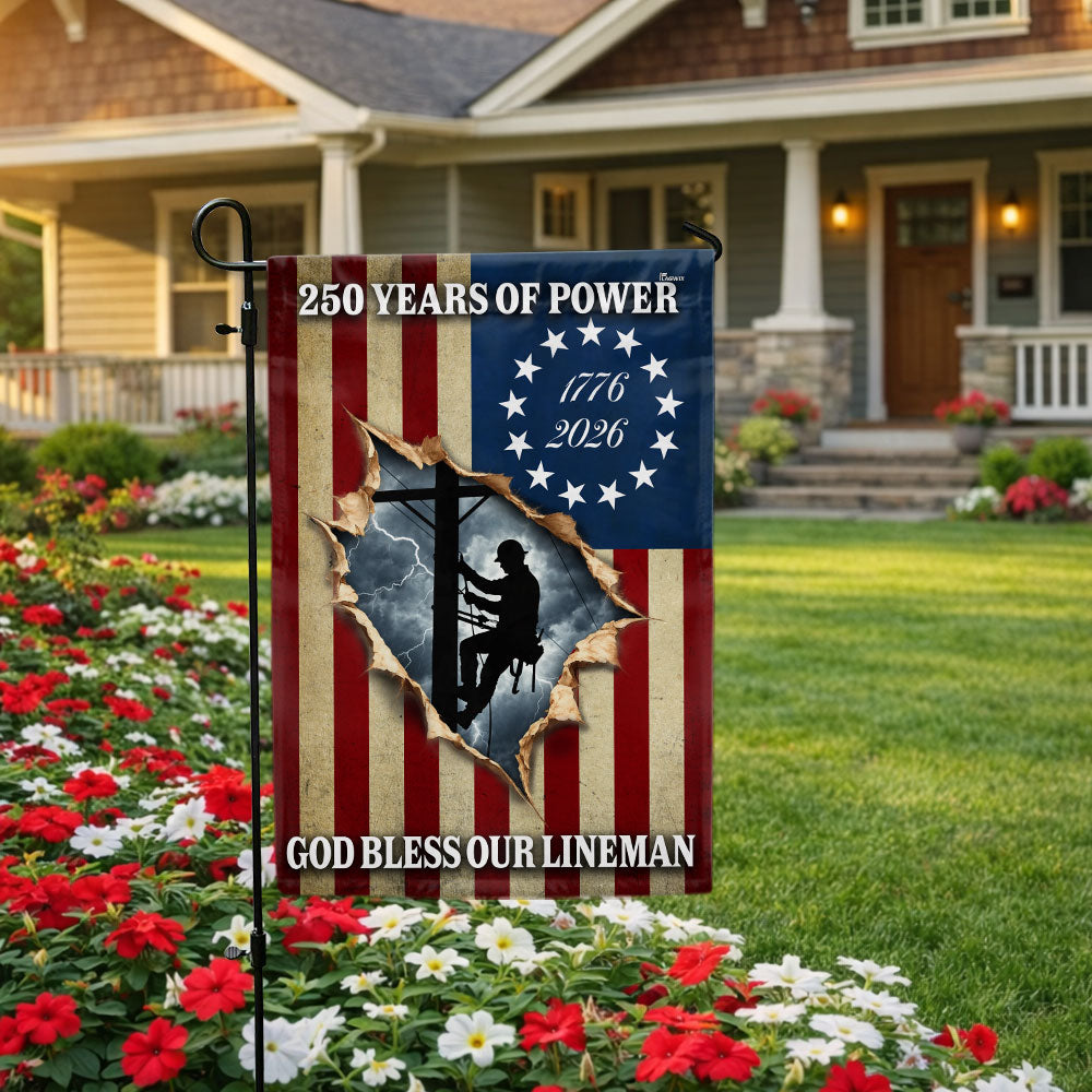 Lineman Flag, 1776 2026 God Bless Our Lineman American Flag