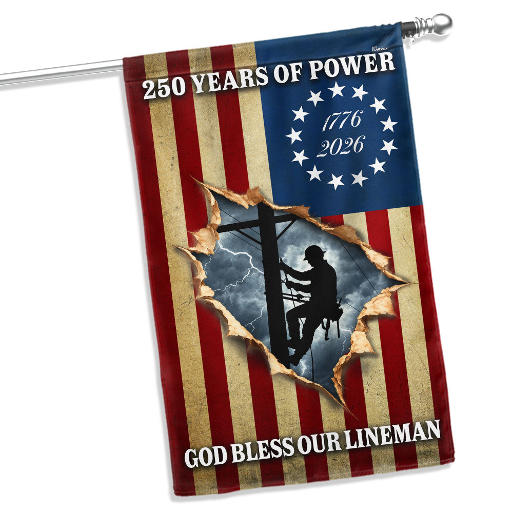 Lineman Flag, 1776 2026 God Bless Our Lineman American Flag