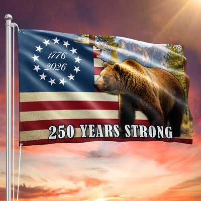 California State Betsy Ross Flag, 250 Years Strong Grizzly Bear Grommet Flag