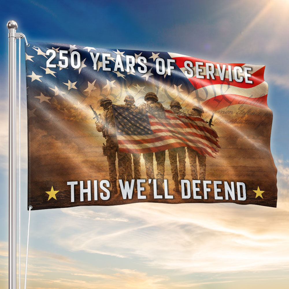 Memorial Day Flag, 250 Years of Service Grommet American Flag