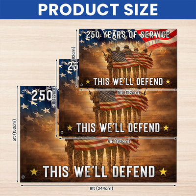 Memorial Day Flag, 250 Years of Service Grommet American Flag