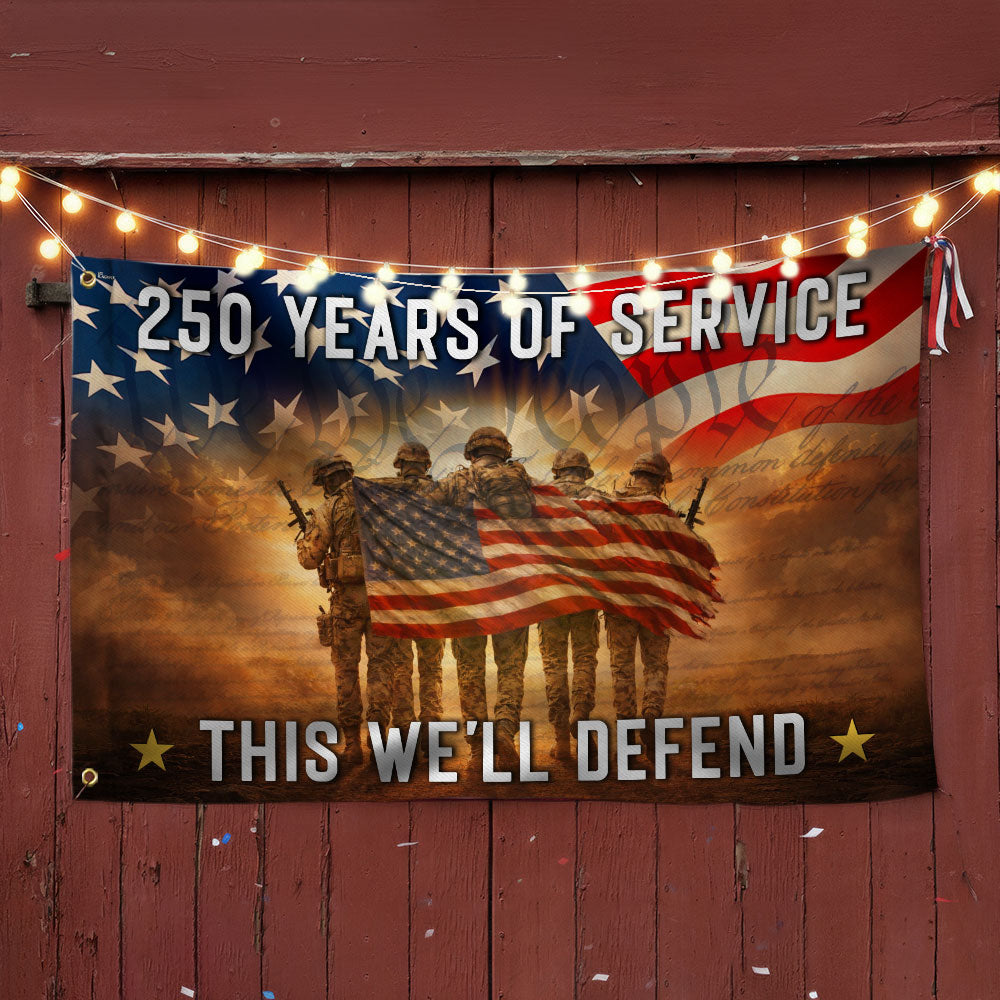 Memorial Day Flag, 250 Years of Service Grommet American Flag