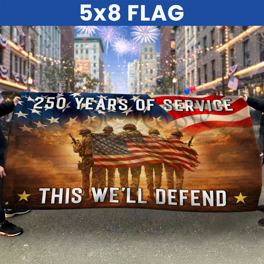 Memorial Day Flag, 250 Years of Service Grommet American Flag