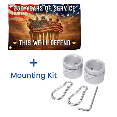 Memorial Day Flag, 250 Years of Service Grommet American Flag