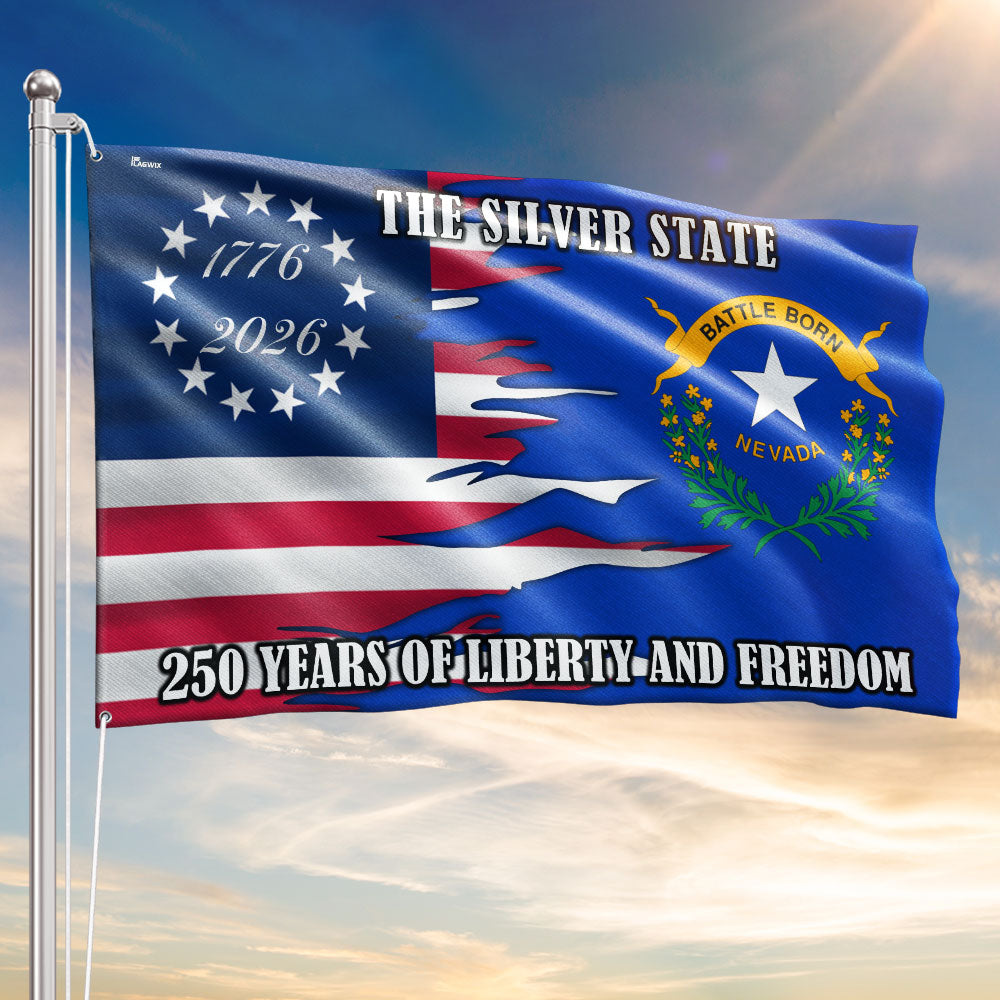 250 Years of Liberty and Freedom The Silver State Nevada Grommet Flag