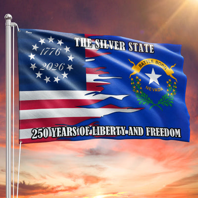 250 Years of Liberty and Freedom The Silver State Nevada Grommet Flag